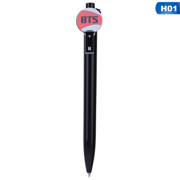 1 Pcs Kawaii Star BTS Bangtan Boys Ballpoint Pen Got7 Exo Twice Blackpink Izone Black Ink Ballpoint Pen School Supplies