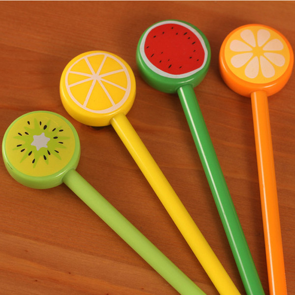 South Korea creative stationery cartoon fruit needle aqueous pen Gel pen lollipop wholesale student prizes