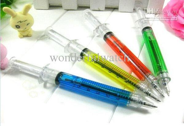 Mix COLORS Syringe pen Ball point pen promotion Gift pens 200pcs/lot EMS Free Shipping