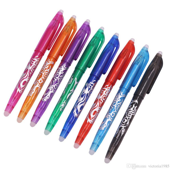 8pcs/lot Erasable Ballpoint Pen Highlighter Color Ink 0.5mm Bullet Nib Water-based Gel Pen Stationery school office supply