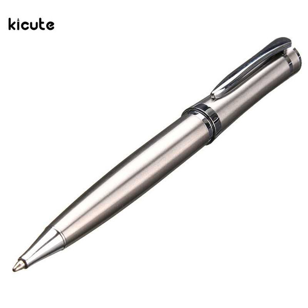 Vintage Stainless Steel Fountain Pen Nib Medium Metal Silvery Twist Ballpoint Pen Black Ink 0.5mm For Office Business Signature