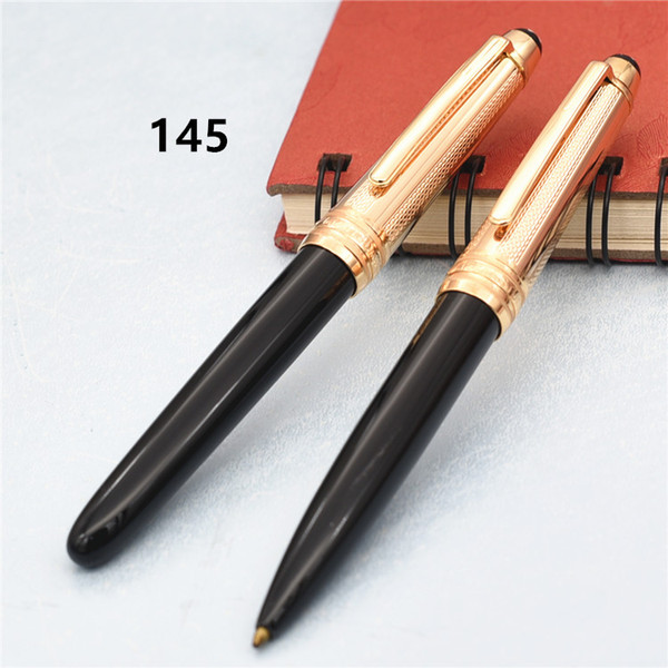 New High-quality luxury Metal and resin roller ball pen / ballpoint Pen school office stationery hot sell mb brand pen 145 gift pens