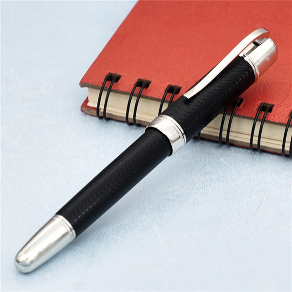 High Quality Best Design Luxury black roller ball Pen with silver clip stationery office supplies gift