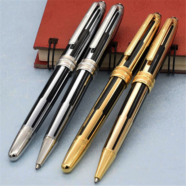 High quality brand new black and gold stripes roller ball pen / ballpoint pens luxury Fountain pen wholesale gift free shipping