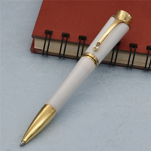 quality Monaco princess grace kelly white roller ball pen with diamond school office supplies brand writing gift pens for women