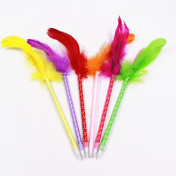 Color feather pen, Christmas articles wholesale, oily ball point pen, office study supplies