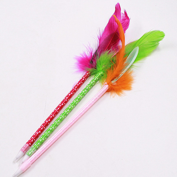 Festive color feather pen, Christmas supplies wholesale, oily ball point pen, office supplies