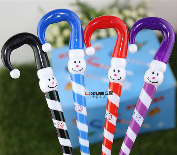 free shipping whiilesale cartoon umbrella funny face clown ballpoint pen Christmas gifts Christmas Snowman ballpoint pen cap wholesale
