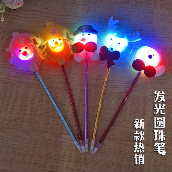 Luminous Christmas ball point pen LED with light pen gift gift for children's creative Christmas gift