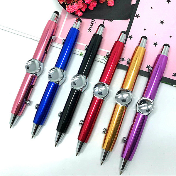 Fingertip gyro multi-function color combo decompression toy metal rotating gyro capacitance pen spot