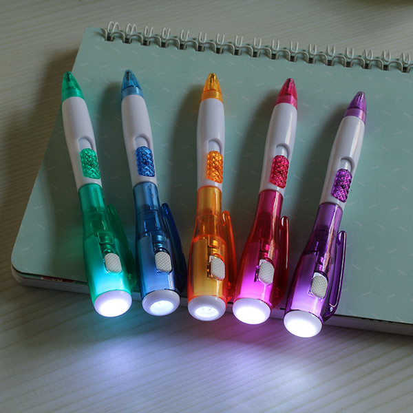 Multifunctional night reading luminous lighting pen small flashlight ballpoint pen LED advertising light pen