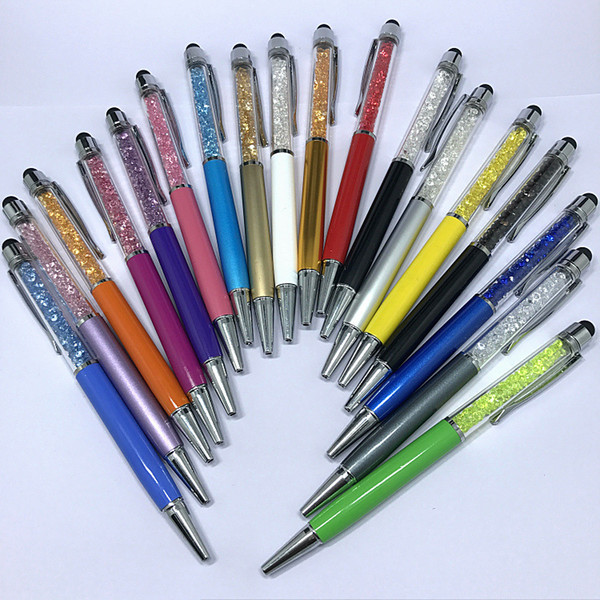 Metal crystal diamond metal Korean stationery handwritten capacitive water drill pen touch screen pen