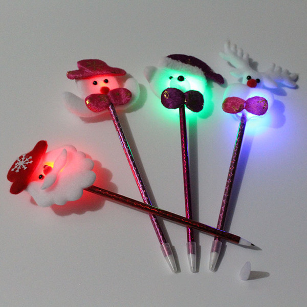 Christmas ball point pen creative electronic LED luminous lamp pen Christmas stationery children Christmas gift