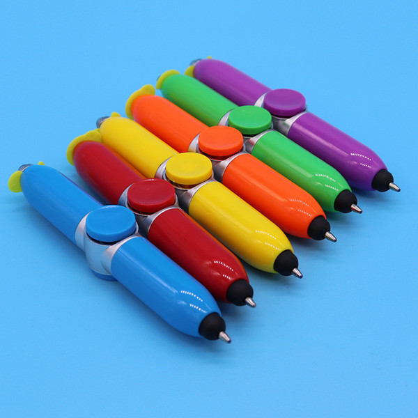 2018 creative style fingertip gyro rotary pen Mini multi touch LED ball pen manufacturers direct sale