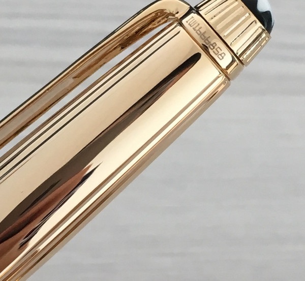 New arrival - Ball Pen ag925 metal gold with black resin barrel platinum-coated fittings MB Stationery Office School Supplies