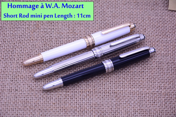 New mb - Pocket pen short rod Ceramic mini size Hommage à W.A. Mozart Rollerball 11cm length roller screws on cap