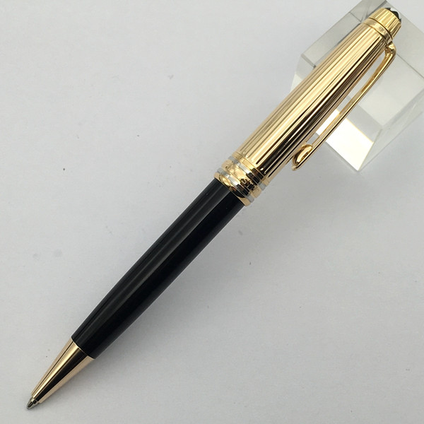 Luxury Ball Pen ag925 metal gold with black resin barrel platinum-coated fittings MB Stationery Office School Supplies