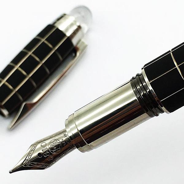 luxury Classique black checkered Fountain Pen 14k 4810 nib white star crystal top Ink Pen with series number