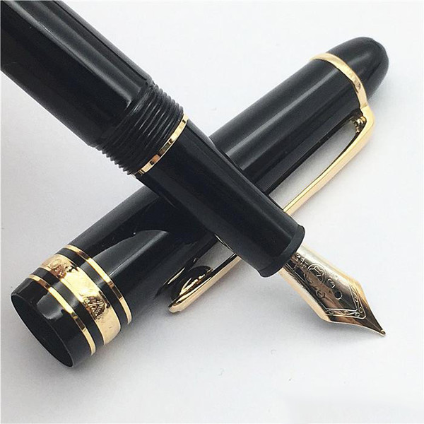 MB High Quality Best Design luxury 145 Gold/silver Clip Fountain Pen for best gift office school supplies