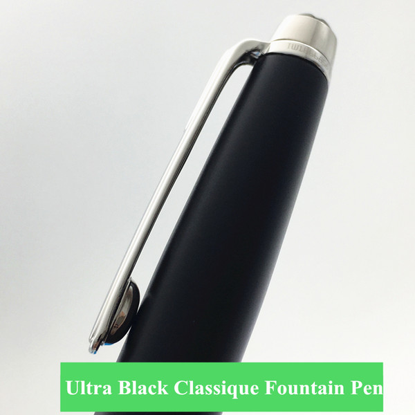 MB Ultra Black Classique Fountain Pen matte precious resin with ruthenium-coated fittings black and platinum trim pen