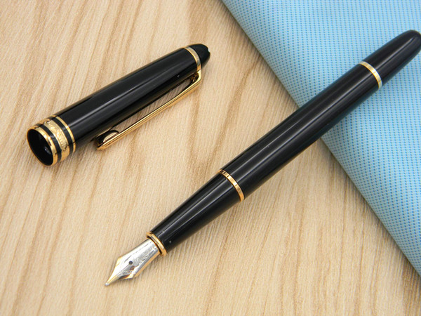 New 163 golden Luxury BLACK Lacquerred Fountain Pen