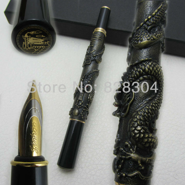 Wholesale-Fountain Pen high quality jin hao gray dragon nice for Office gift pen for free shipping