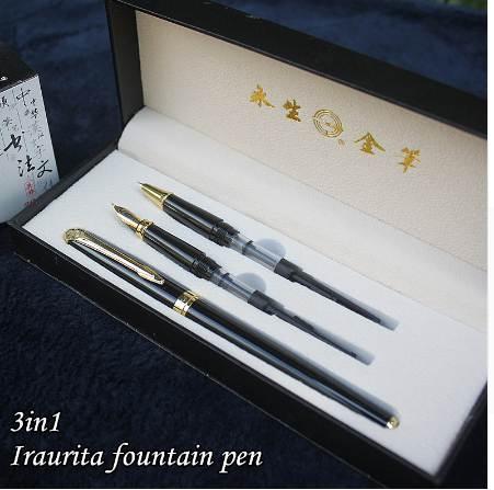 3 in 1 fountain pen with gift box Birthday gift pen Good quality luxury iraurita fountain pens free shipping