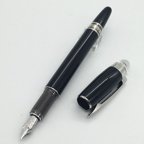 MB High Quality Best Design black color silver Clip Fountain Pen with Crystal head for best gift