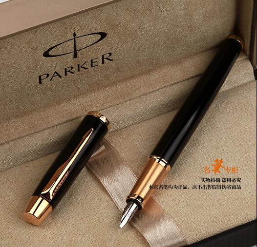 Free Shipping Parker Metal Fountain Pen Black Gold Clip Business Excutive Pens of Fast Writing School Office Suppliers Stationery