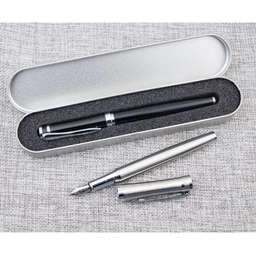 High Quality Iraurita Silver Clip pens Stainless Metal Fountain pen with gift metal box material escolar school supplies 6821