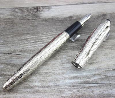 MB High Quality Best Design Luxury mb Silver wire arc-shape Fountain Pen Free Velvet Pouch