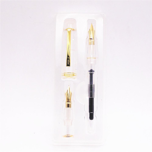 Luxury packaging Yiren 358 Transparent white Two pen tip Fountain Pen New Gift Packs Send your friends and loved ones