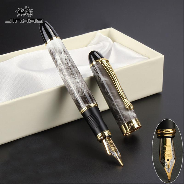 1PCS Jinhao 450 High Quality Black luxury office school Stationery material supplies Fountain Pen Full metal Golden Clip 03813