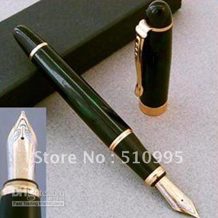 Jinhao M nib 18KGP fountain pen gold green black free shipping