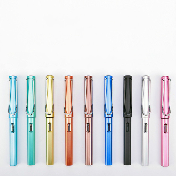 Colorful Plastic Fountain Pen Gift Pen Student Souvenir Writing Supplies Office Stationary Favor 0.5mm 0.38mm WJ072