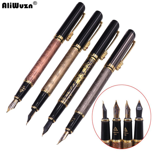 Wholesale-1 Set Top Quality Fountain Pen Oblique Type And Standard Type 0.5 Mm / 0.8-1.0 Mm Nib Free Gift 2 Nib 1 Bend 1 Straight