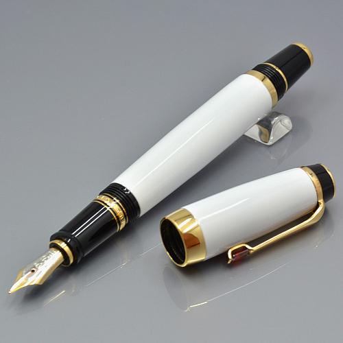 High quality Bohemie series White Resin Classic Fountain pen ink pen Middle size 14K Nib Write office supplies With Diamond MB Serial Number