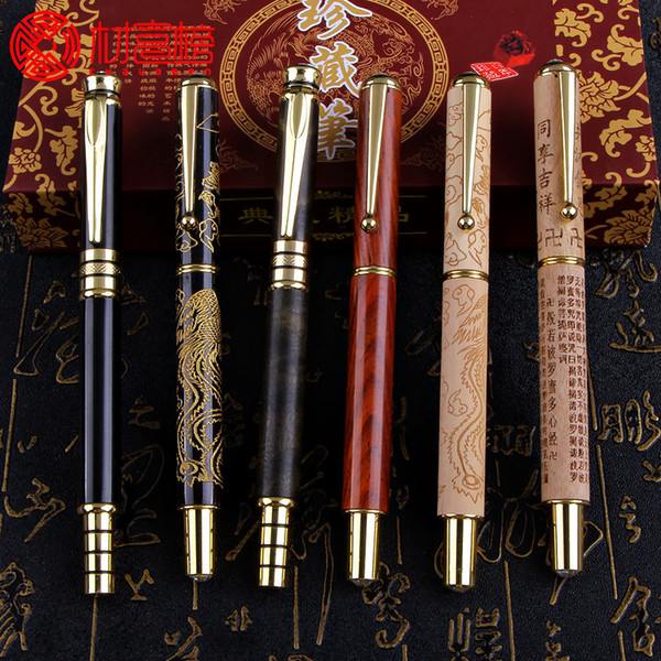 Wholesale gold nan heavy wooden pen ball-point pen The wooden double Business gifts wholesale pen