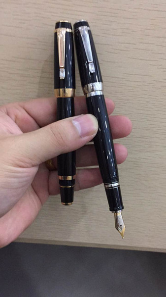 MB High Quality Best Design Luxury black body gold/sliver clip fountain Pen.The color of the diamond is random delivery.