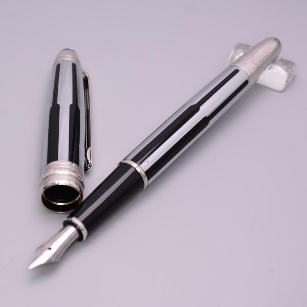 2018 New Brand 163 M.Stuck Super AAA+ High Quality Writing Pen Office School Stationery Silver Black Texture Barrel 4810 Nib Fountain Pen