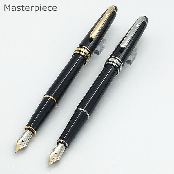 Luxury pen masterpiece 163 & 164 black resin classic fountain writing pen 4810 middle nib ink converter pen