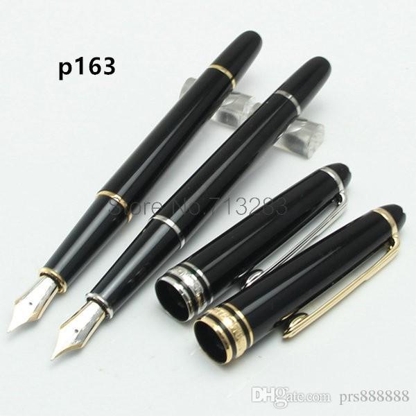 Luxury brand Pens 163 Classic meister black Fountainpen pen with snap style cap stationery office supplies writing resin pen gift