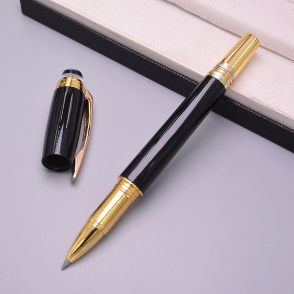 2019 New Luxury Flat Crystal Head Roller Ball Pen Stationey Office School Supplier Fluent Write Metal MB Brand Refill Pens