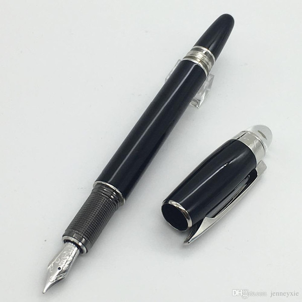 MB High Quality Best Design black color silver Clip Fountain Pen with Crystal head