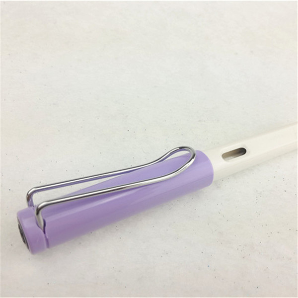 Wholesale-1pcs/lot Hero Fountain Pen 359A Purple Color Pen Silver Clip Pen +2pcs Ink Refills Material Escolar Nib EF Stationery 13.9*1.5cm