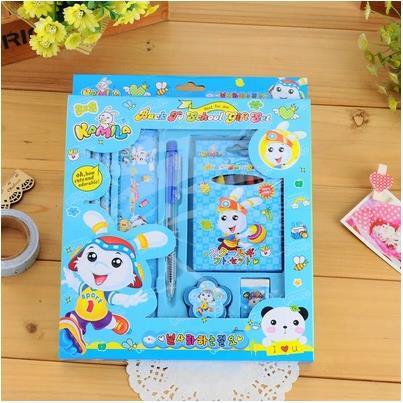 Supplier Students Baby Gifts Prize Pencil+Ballpen+Ruler+Eraser+Crayon Set Packing Office Stationery Supplier 5sets/lot ARC757