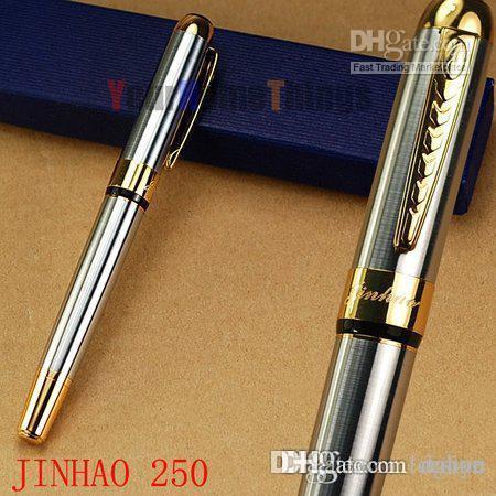 JINHAO 250 Executive Golden and Silver M Bib Fountain Pen