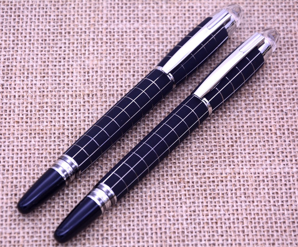 Excellent MB Black lattice ink pen metal gift Fountain Pen for Business Writing Pen With screws cap Crystal