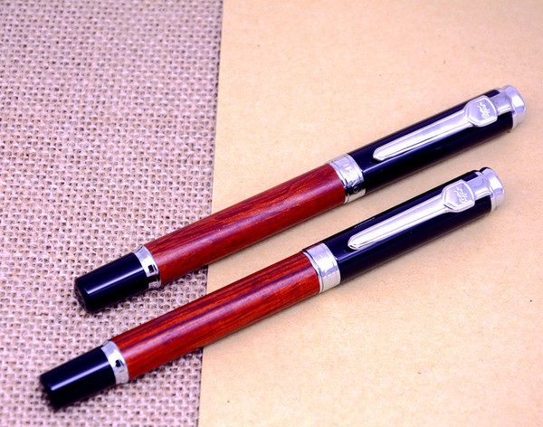 Jinhao brand pen Masterpiece Red real Wood holder fountain pen and rollerball pen options