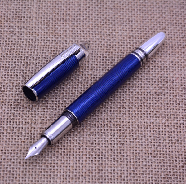 Excellent ice blue Roller pen Fountain pen for Business Writing Gift Pens With screws cap Crystal